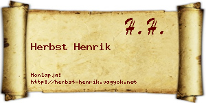 Herbst Henrik névjegykártya